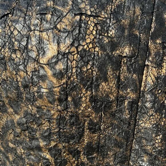 Chico’s 2  (M 12-14) women’s dressy jacket, black gold reptile look - Picture 7 of 11